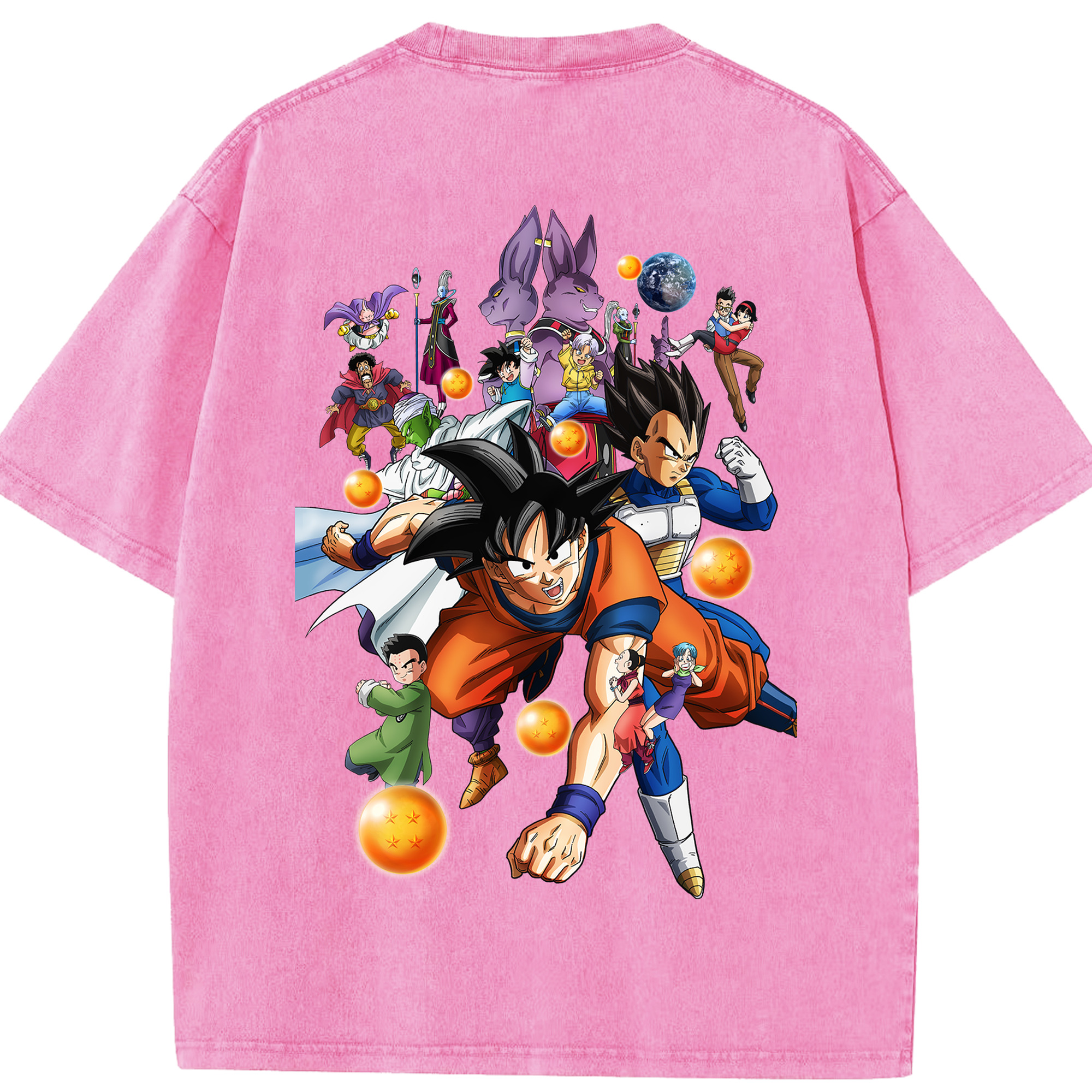 （画像用） ドラゴンボール DRAGON BALL 綿100% ヴィンテージ風 半袖Tシャツ（背面プリント）
